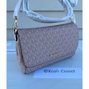 Michael Kors crossbody convertible clutch bag jet set medium purse MK pouchette